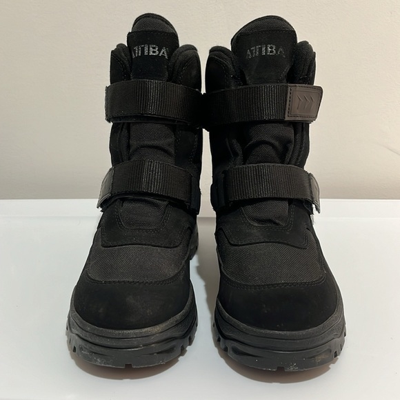Attiba Black Tall Snow Boots Velcro Men’s 8 or Women’s 10 EU Size 43 Above Ankle - Picture 5 of 15